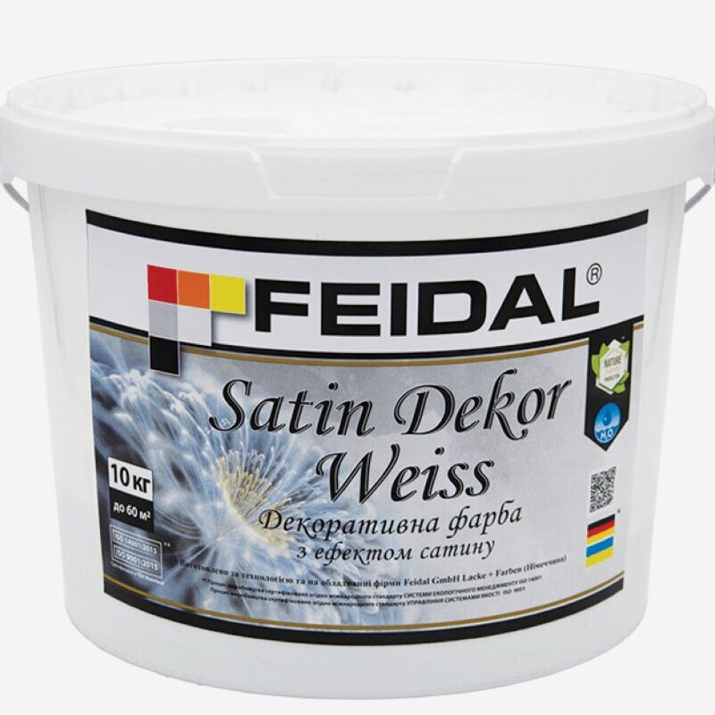 Декоративна фарба Feidal Satin Dekor Weiss білий 2.5 кг