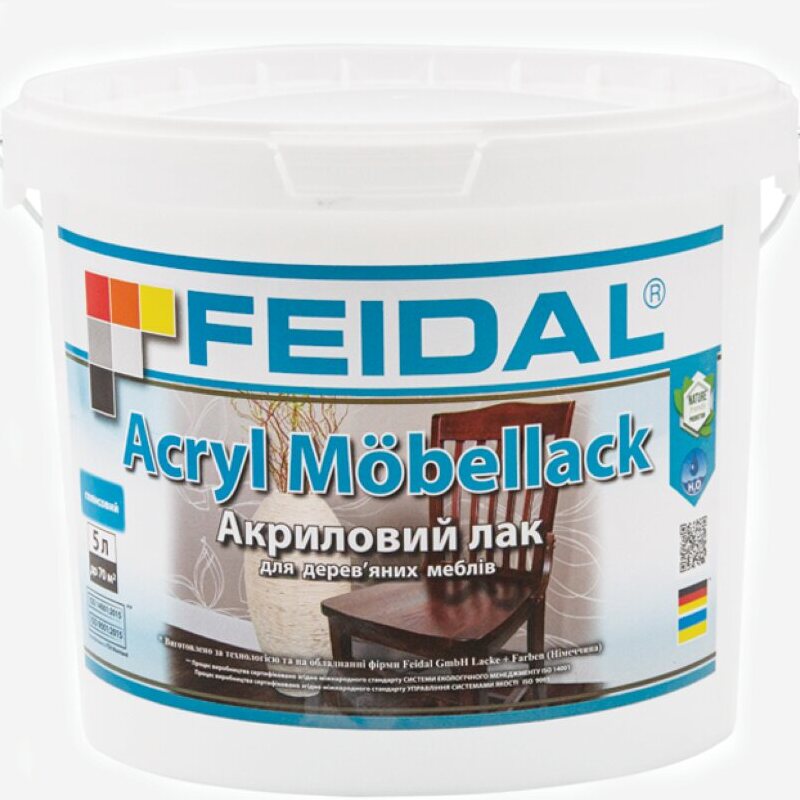 Feidal Acryl Mobellack лак для дверей, вікон, дерев'янних меблів 5л