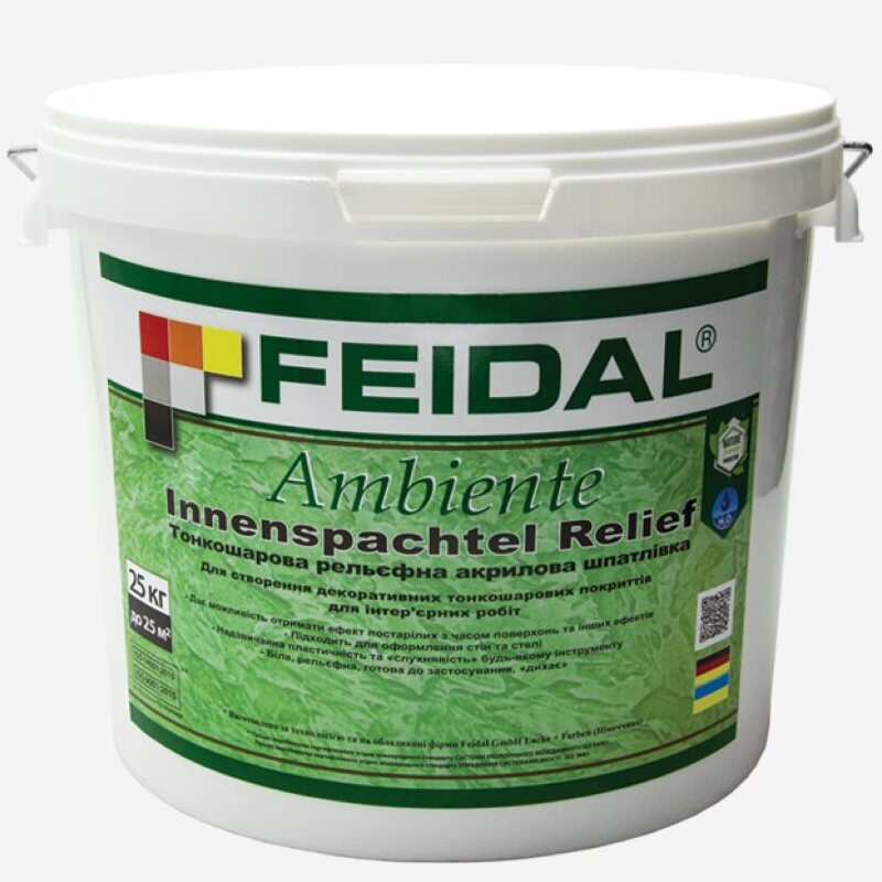 Feidal Ambiente Innenspachtel Relief  тонкослойная акриловая шпаклевка 16 кг
