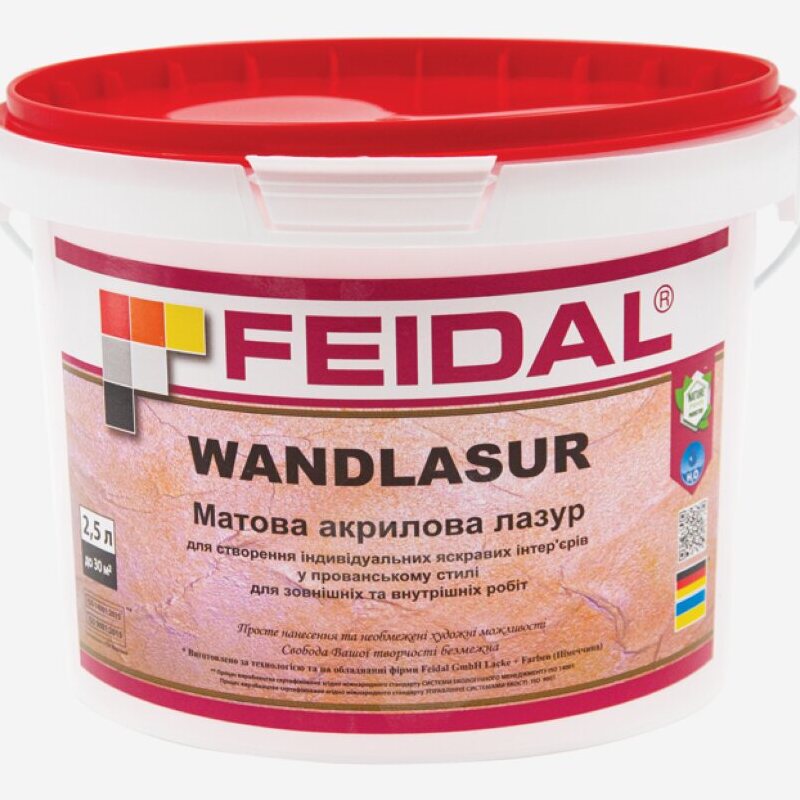 Feidal Ambiente Wandlasur декоративная 100% акриловая лазурь 2,5 л